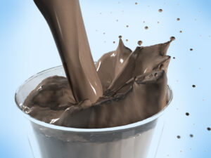 Chocolate milk splash in a glass - 3D CAD visualisation