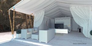 Beach hotel room tent design