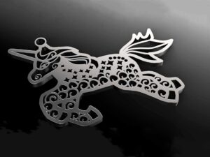 Unicorn silver charm designed with Dollie Jewellery in the UK