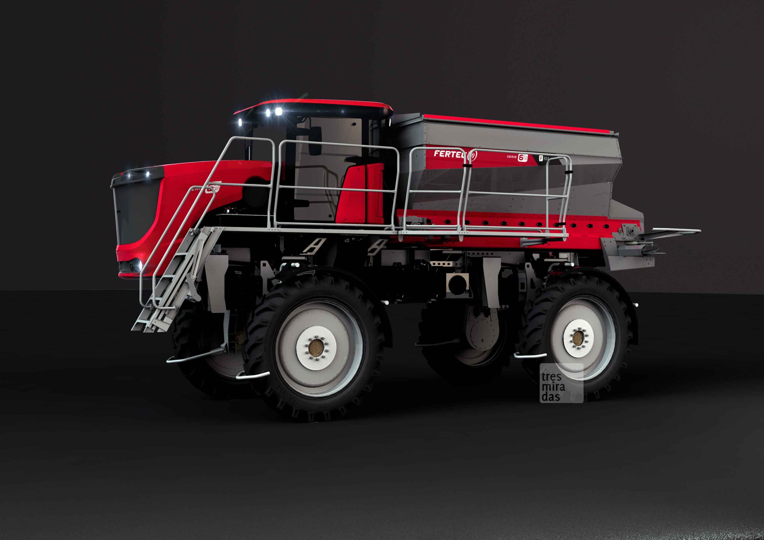 Fertec's new self propelled fertilising machine product render